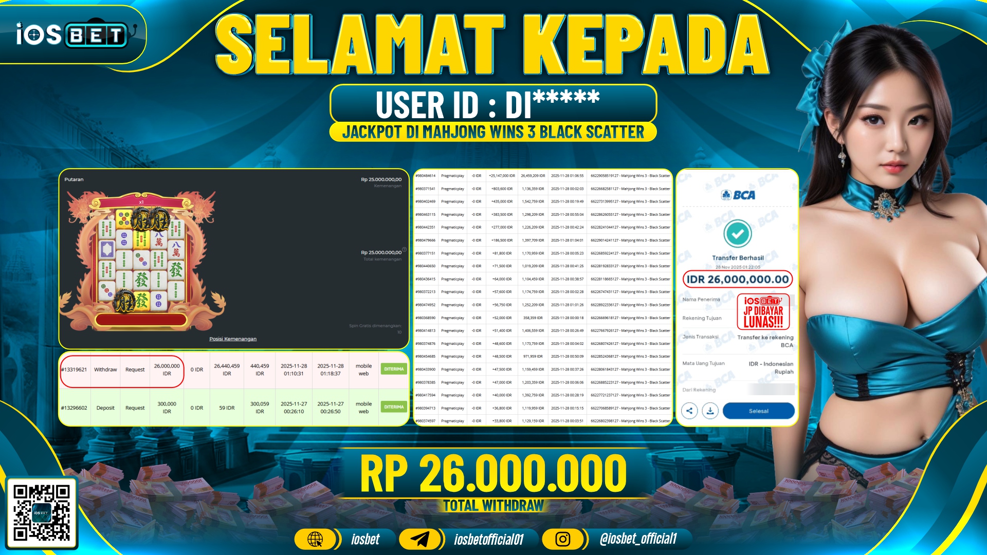 Bukti Pembayaran LUNAS SLOT GAME GACOR Rp.26.000.000,-