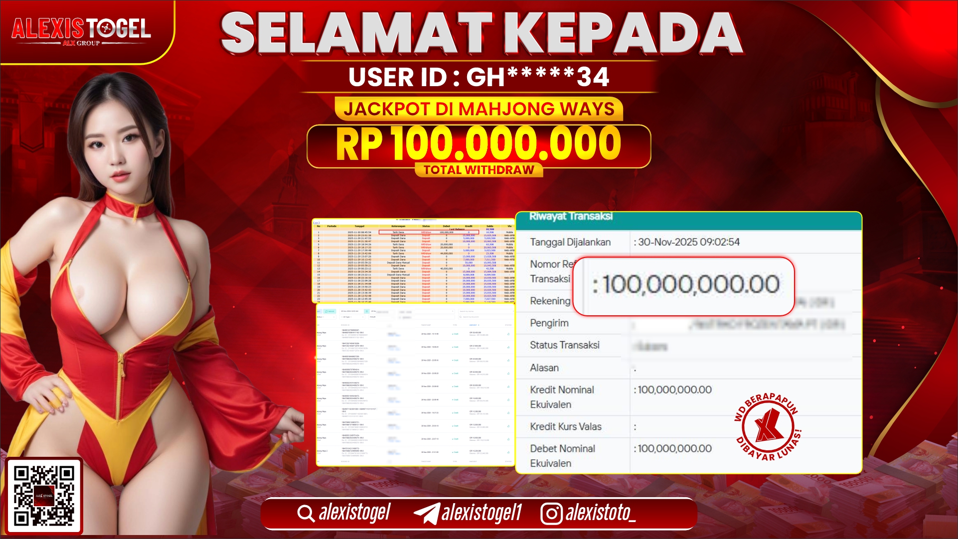 ALEXISTOGEL di SLOT MAHJONG WAYS RP.100.000.000,- LUNAS