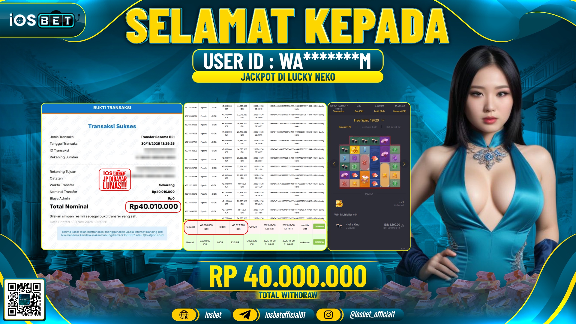 Bukti Pembayaran LUNAS SLOT GAME GACOR Rp.40.000.000,-