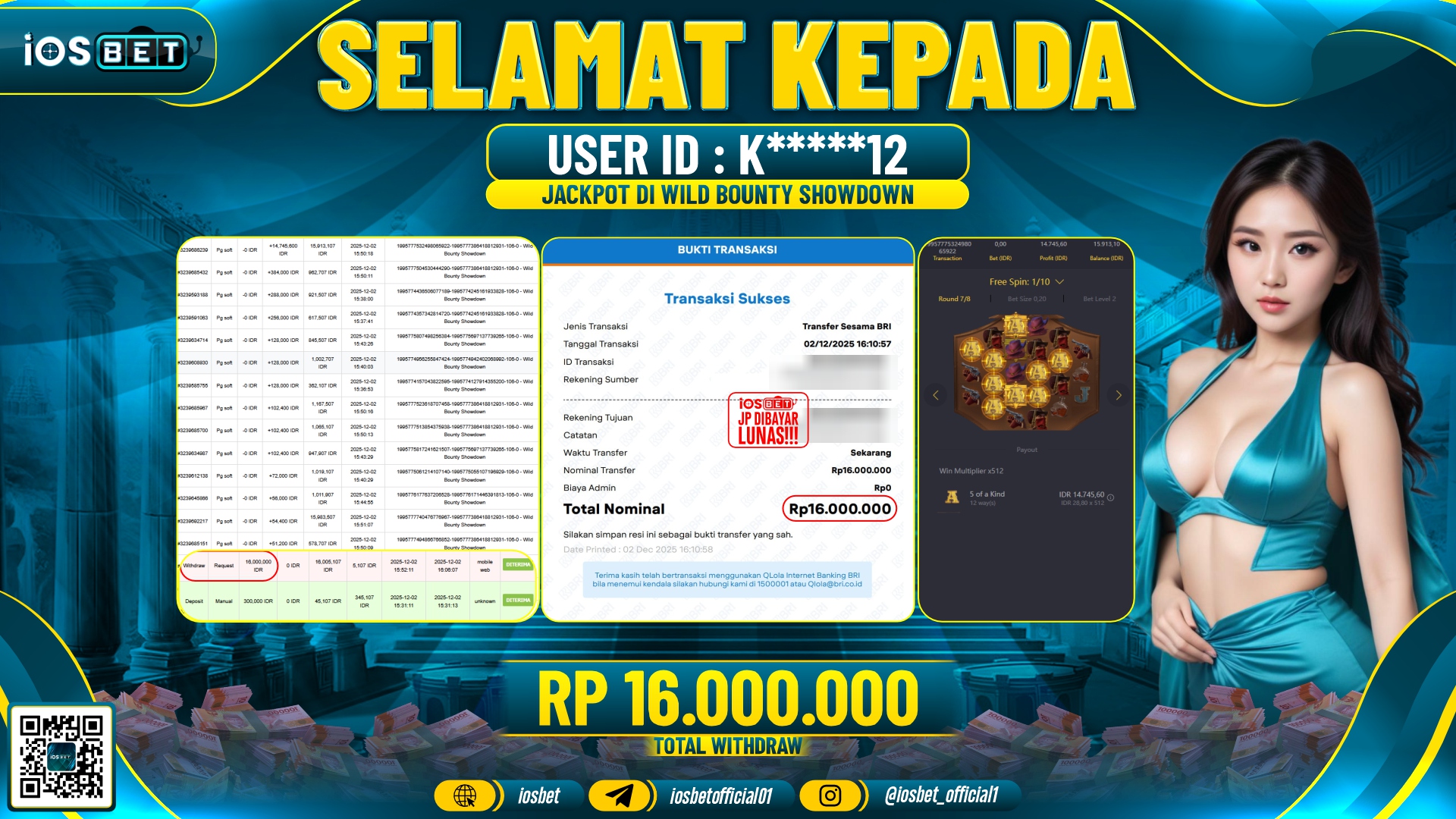 Bukti Pembayaran LUNAS SLOT GAME GACOR Rp.20.000.000,-