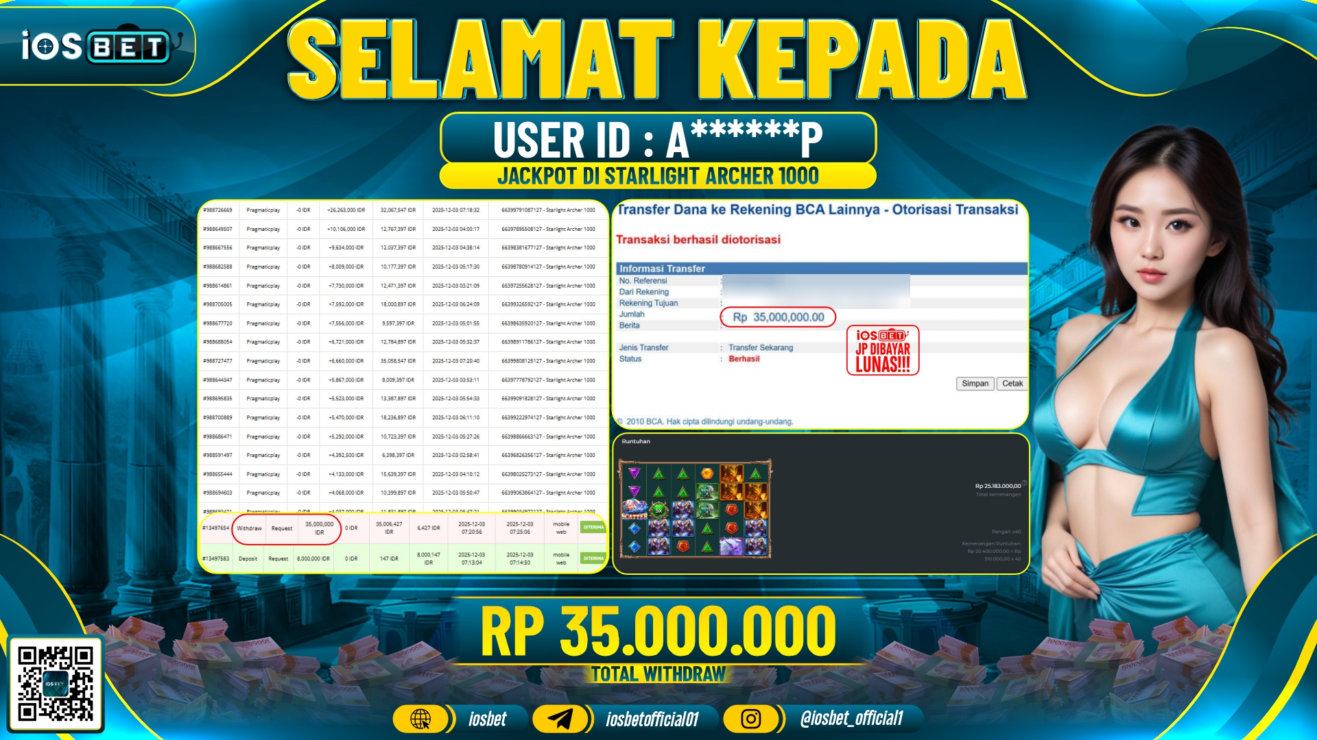 Bukti Pembayaran LUNAS SLOT GAME GACOR Rp.35.000.000,-