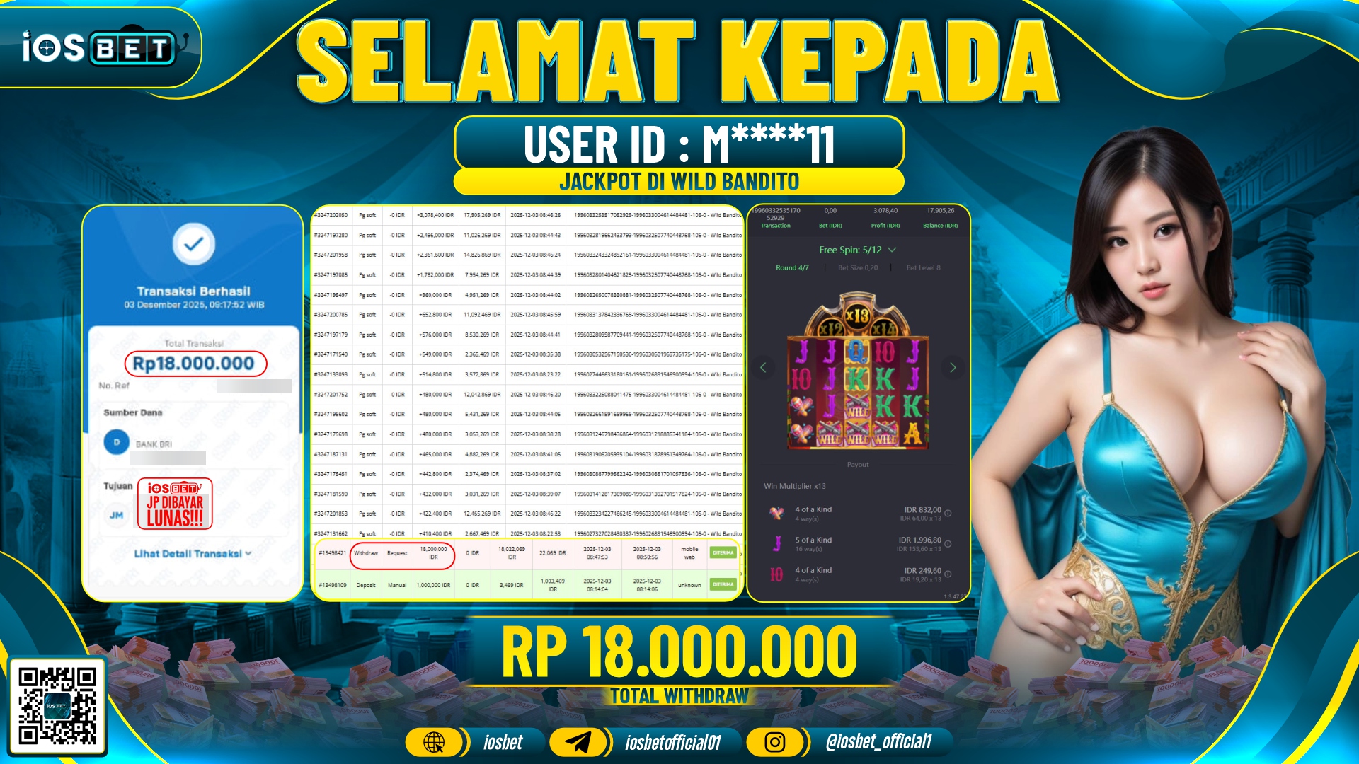 Bukti Pembayaran LUNAS SLOT GAME GACOR Rp.18.000.000,-