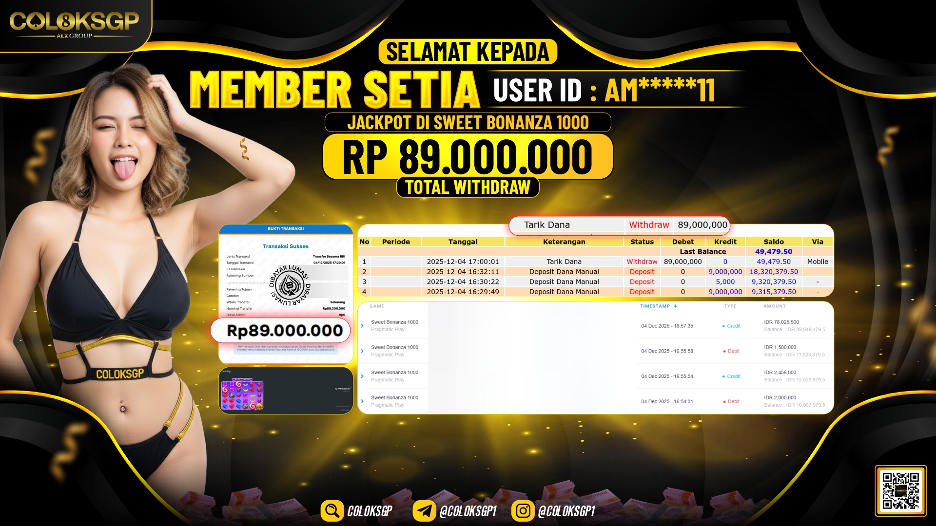 COLOKSGP JACKPOT SWEET BONANZA 1000