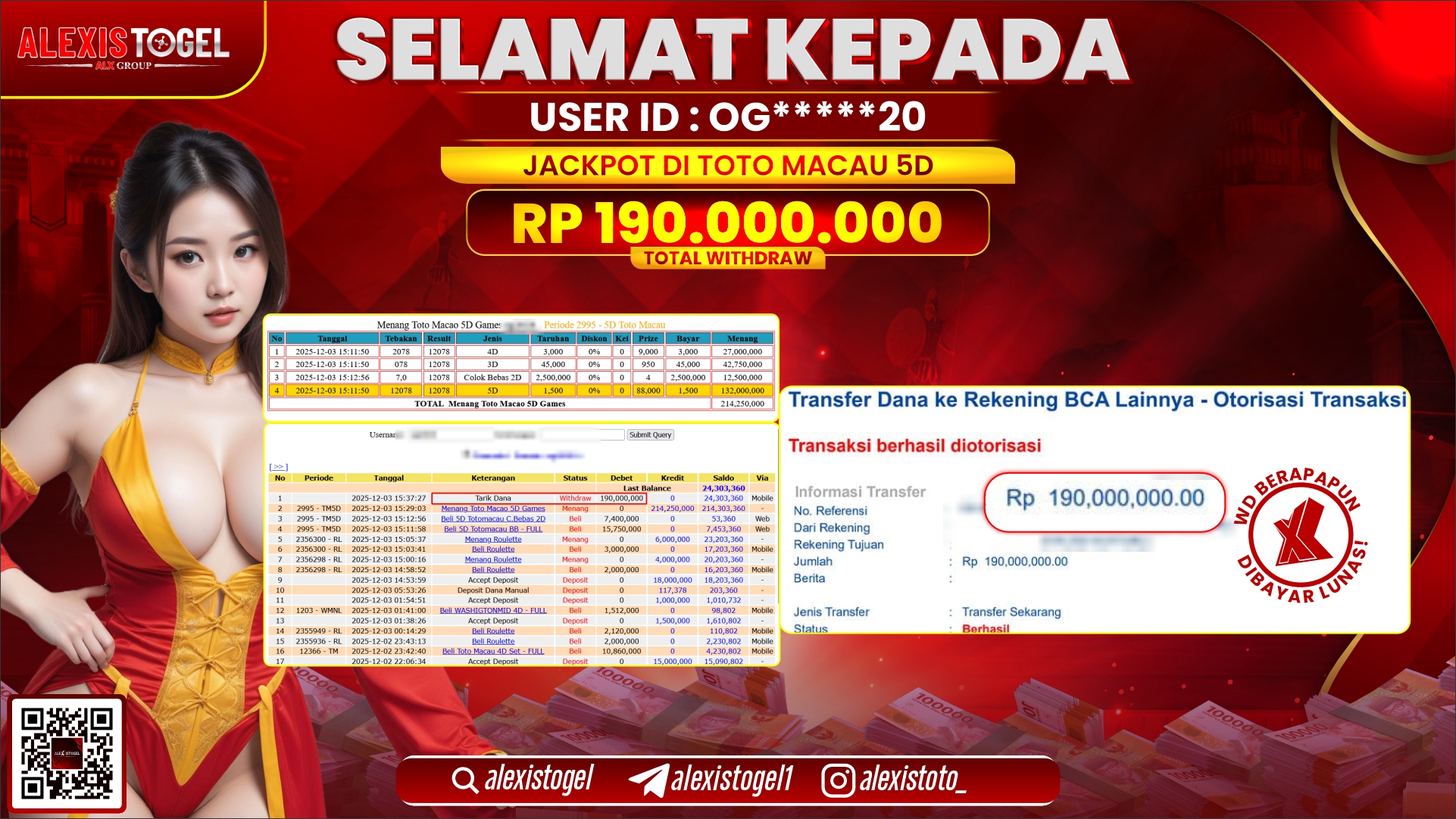 ALEXISTOGEL di TOGEL TOTO MACAU 5D RP.190.000.000,- LUNAS
