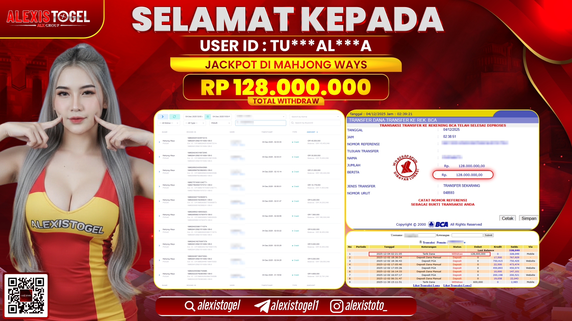 ALEXISTOGEL di SLOT MAHJONG WAYS RP.128.000.000,- LUNAS