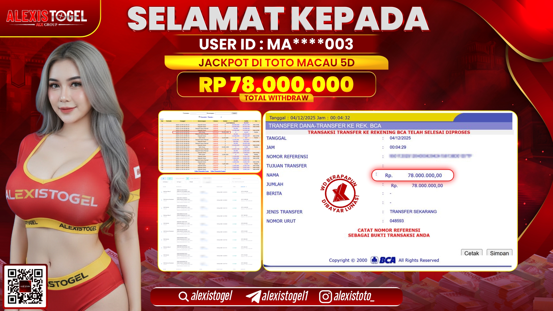 ALEXISTOGEL di TOGEL TOTO MACAU 5D RP.78.000.000,- LUNAS