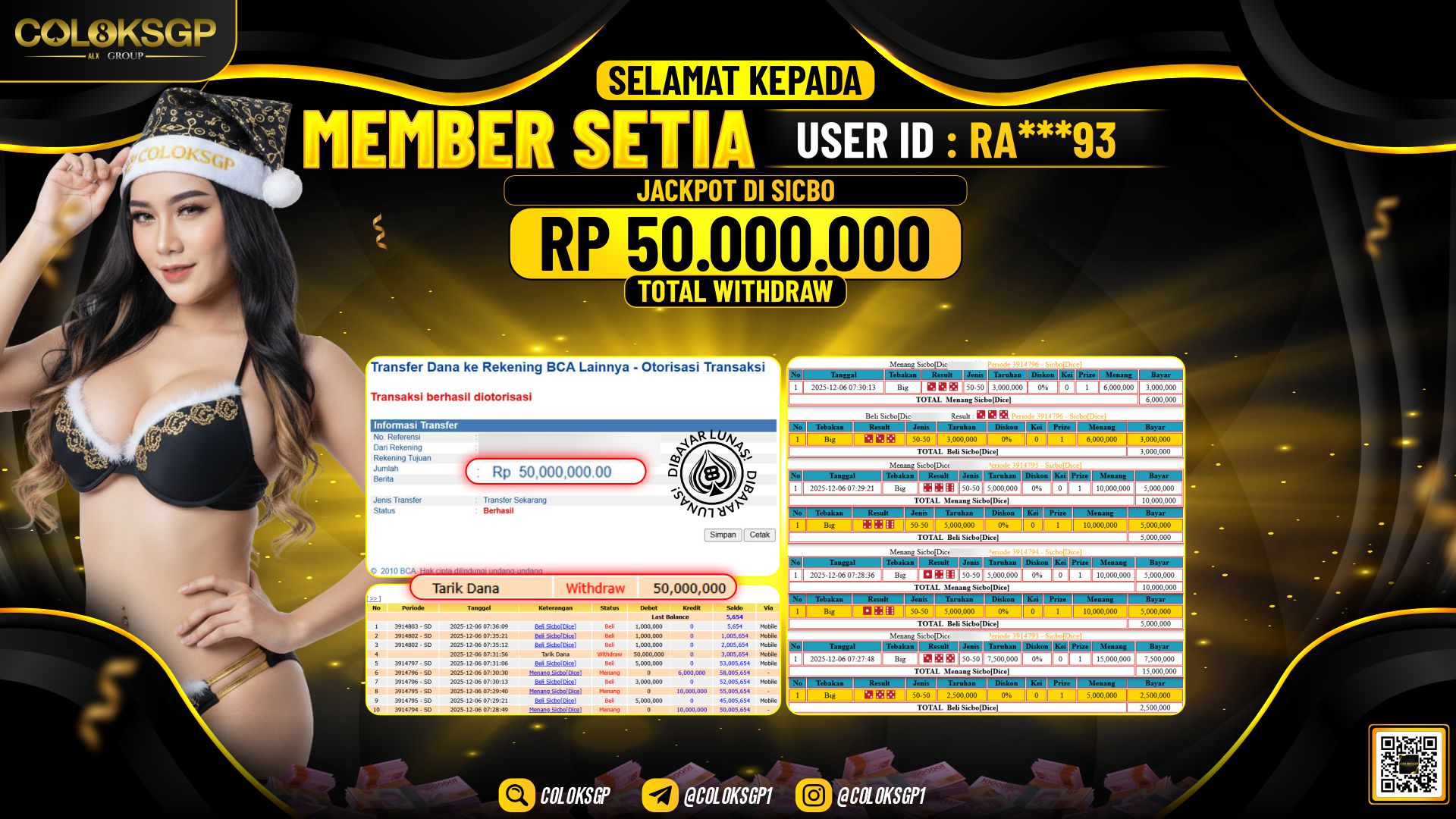 COLOKSGP JACKPOT LIVE GAMES SICBO DICE
