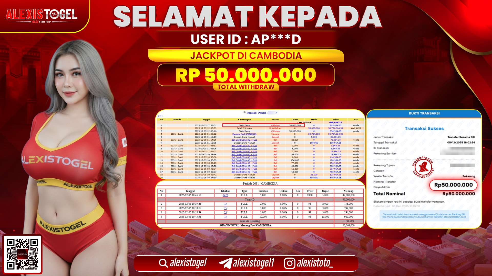 ALEXISTOGEL di TOGEL CAMBODIA RP.50.000.000,- LUNAS