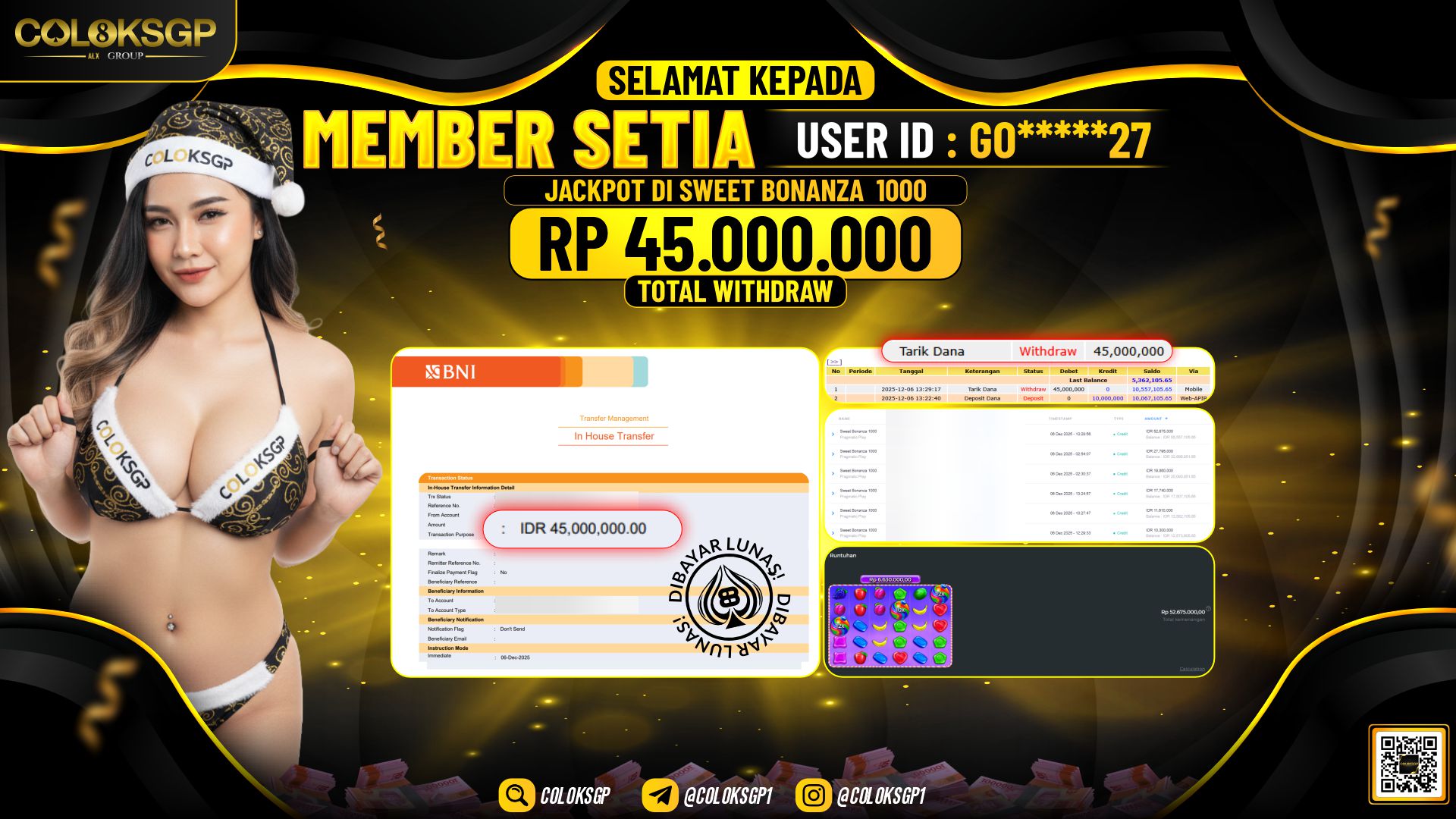 COLOKSGP JACKPOT SWEET BONANZA 1000