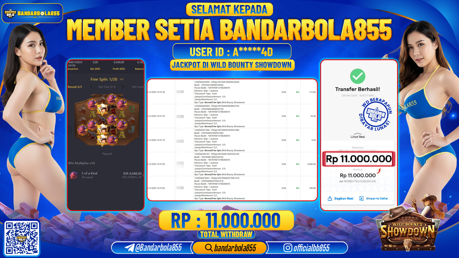 🎖 JACKPOT BANDARBOLA855 di WILD BOUNTY SHOWDOWN Rp11.000.000 🎖