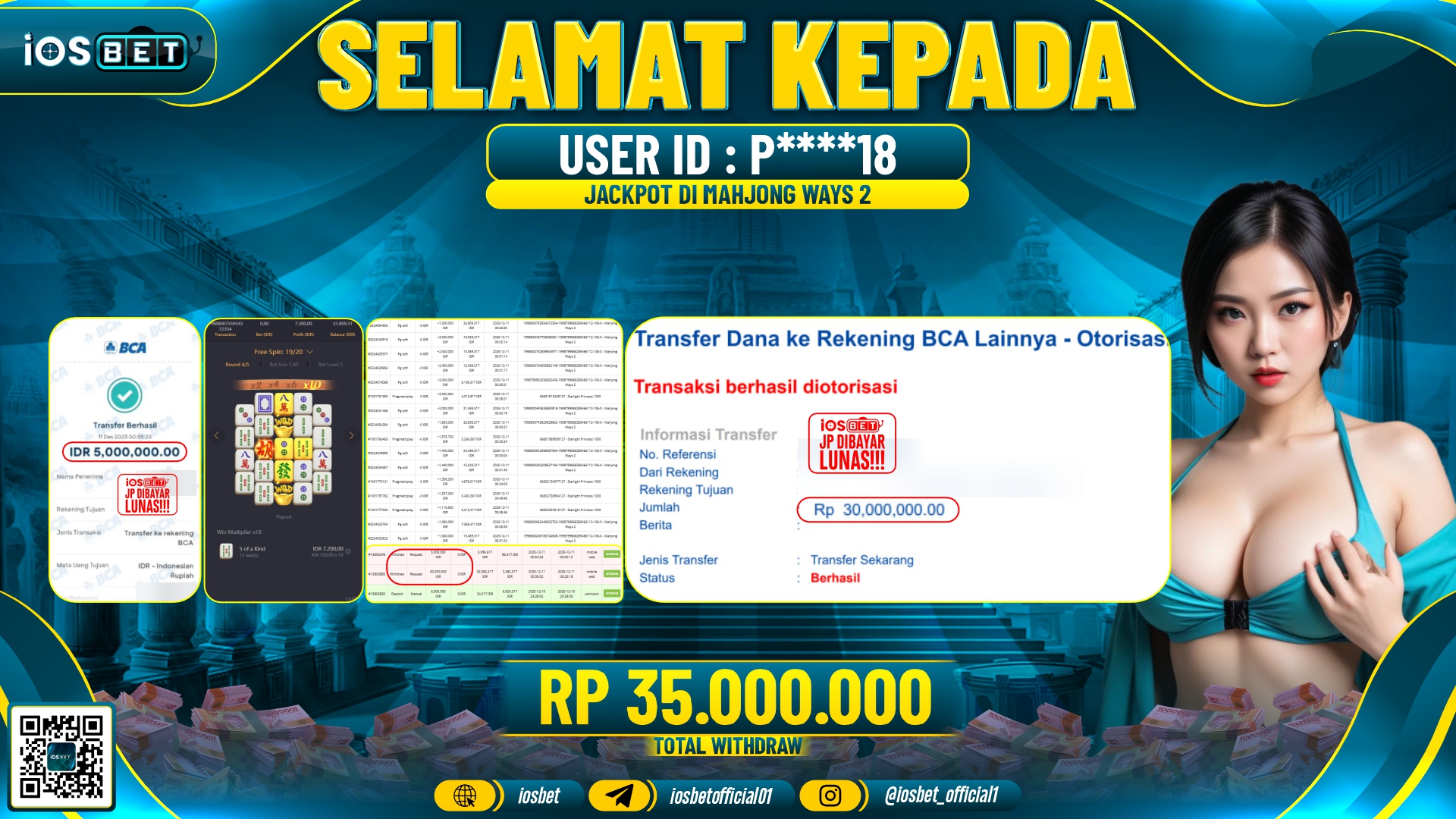 Bukti Pembayaran LUNAS SLOT GAME GACOR Rp.35.000.000,-