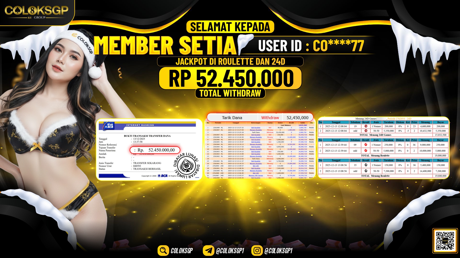 COLOKSGP JACKPOT LIVE GAMES ROULETTE & 24D