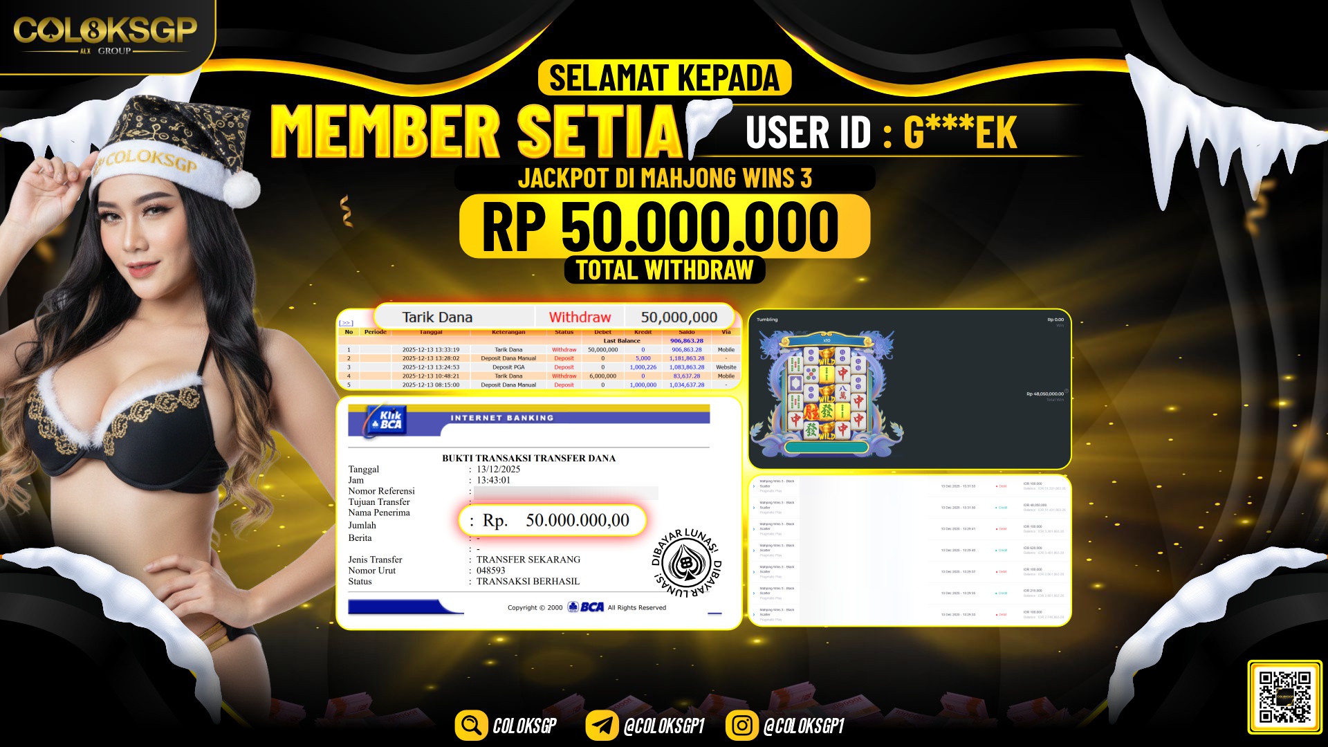 COLOKSGP JACKPOT MAHJONG WINS 3 - BLACK SCATTER  SLOT PP