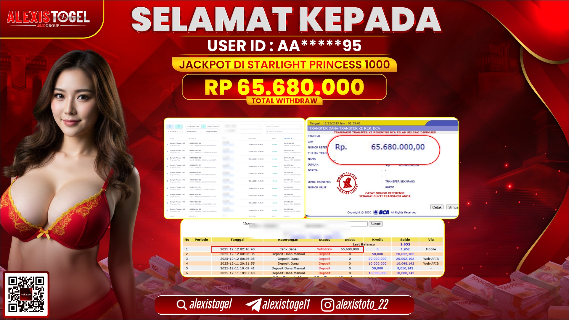 ALEXISTOGEL di SLOT STARLIGHT PRINCESS 1000 RP.65.680.000,- LUNAS