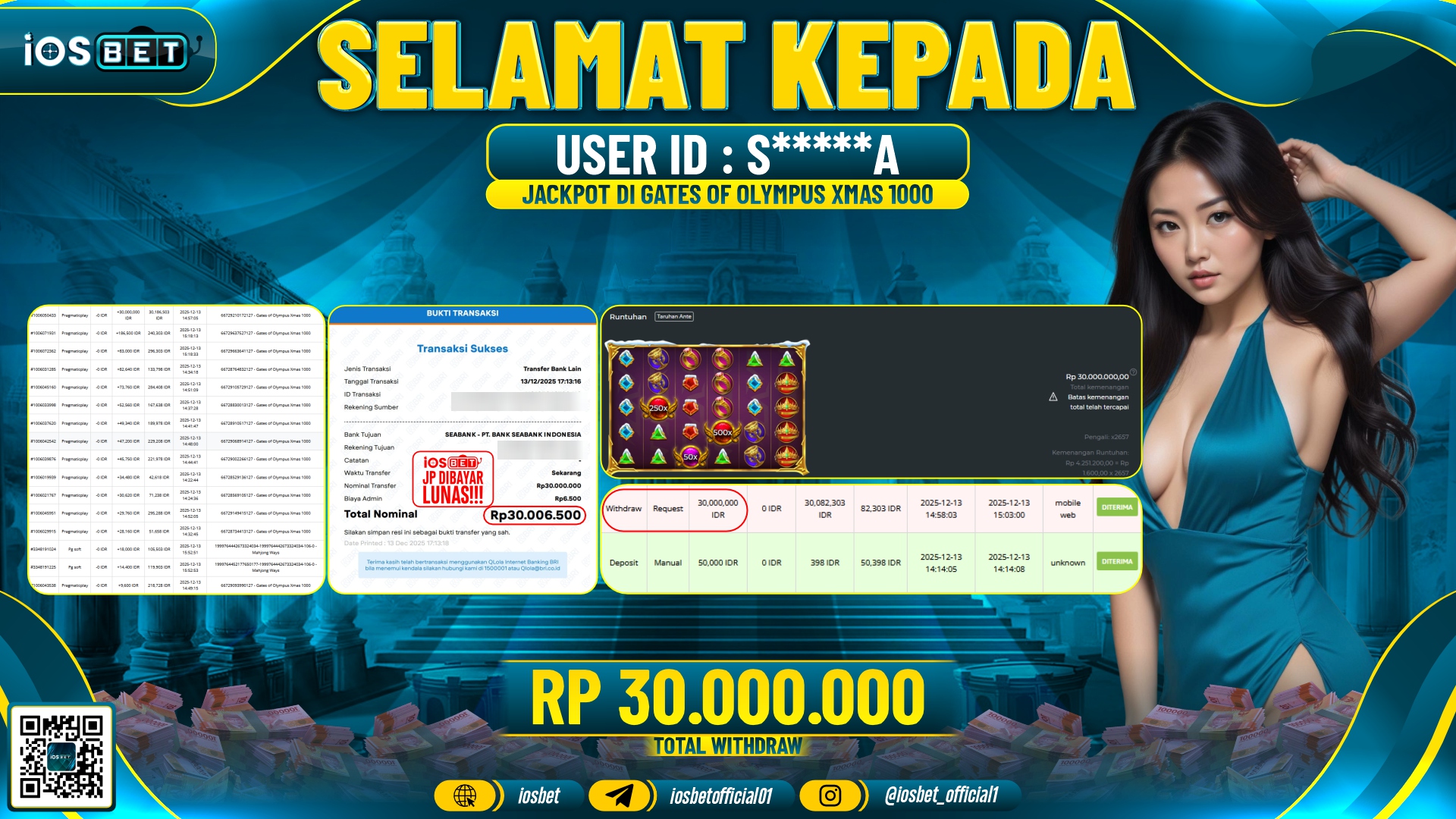 Bukti Pembayaran LUNAS SLOT GAME GACOR Rp.30.000.000,-
