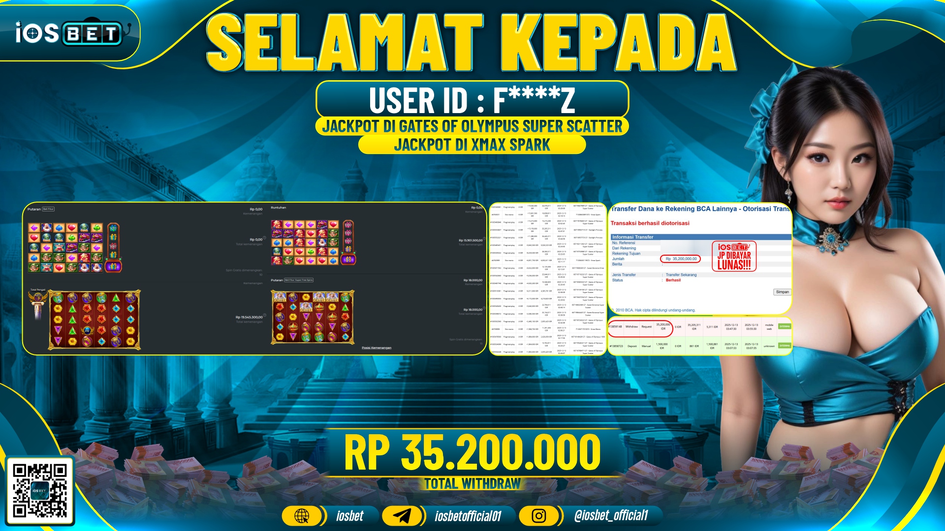 Bukti Pembayaran LUNAS SLOT GAME GACOR Rp.35.200.000,-