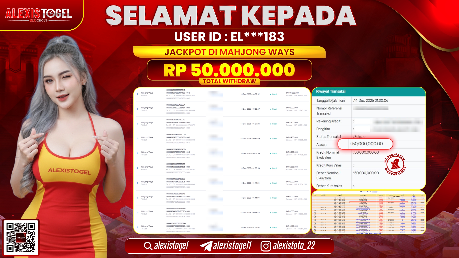 ALEXISTOGEL di SLOT MAHJONG WAYS RP.50.000.000,- LUNAS