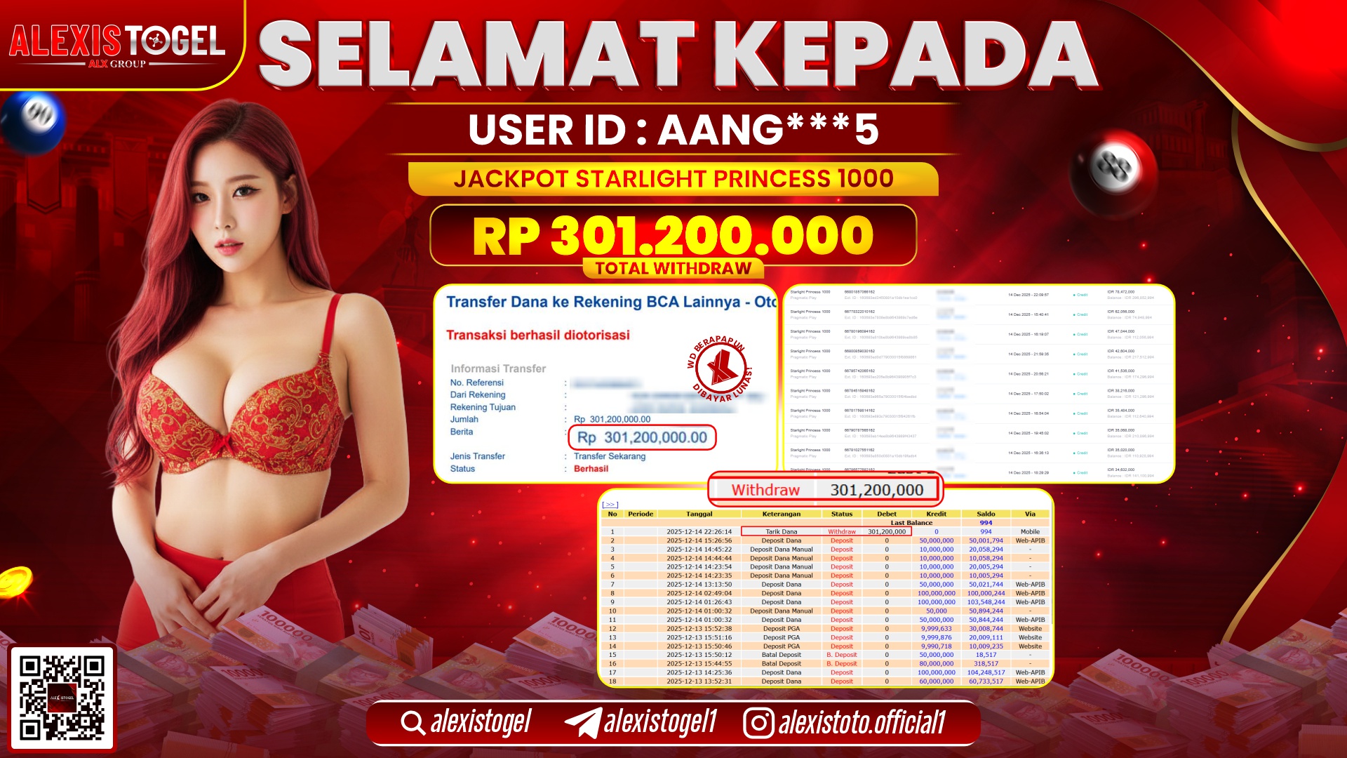 ALEXISTOGEL di SLOT STARLIGHT PRINCESS 1000 RP.301.200.000,- LUNAS