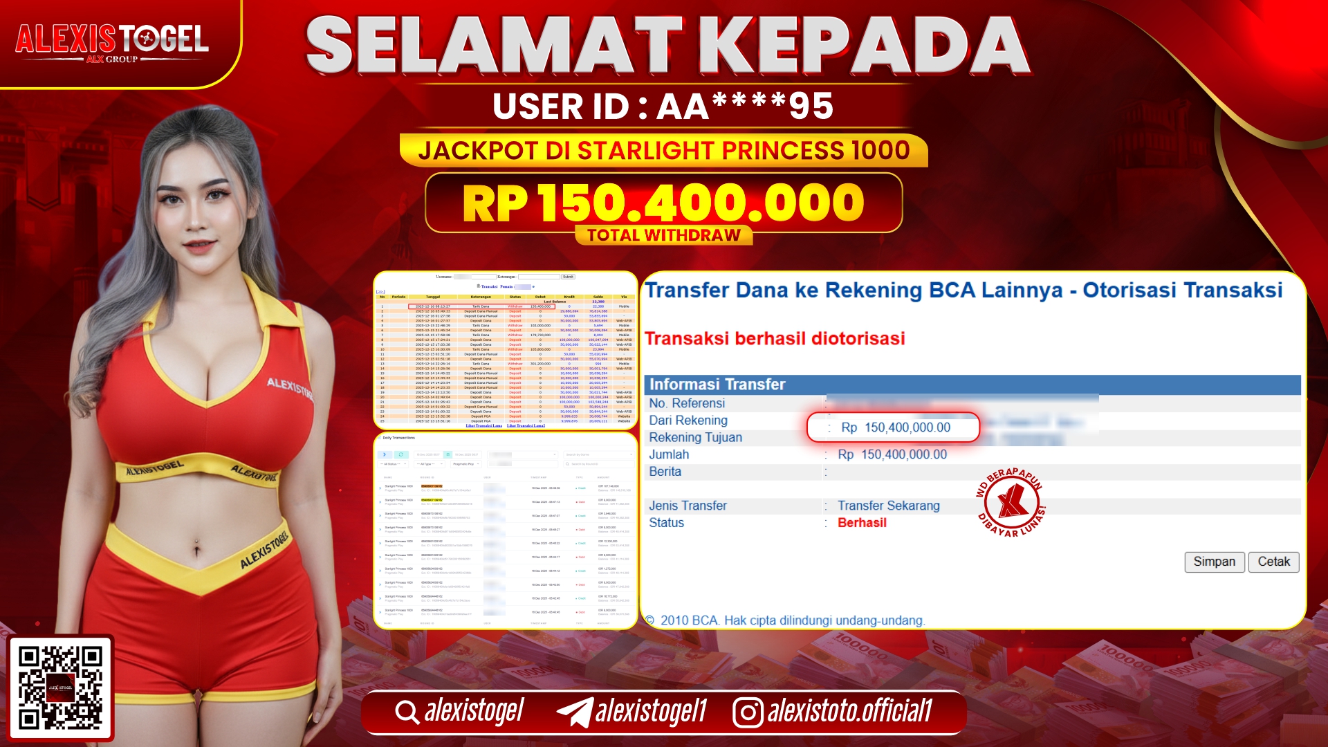 ALEXISTOGEL di SLOT STARLIGHT PRINCESS 1000 RP.150.400.000,- LUNAS