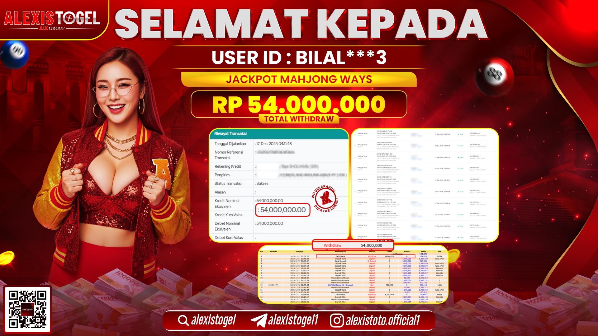 ALEXISTOGEL di SLOT MAHJONG WAYS RP.54.000.000,- LUNAS 