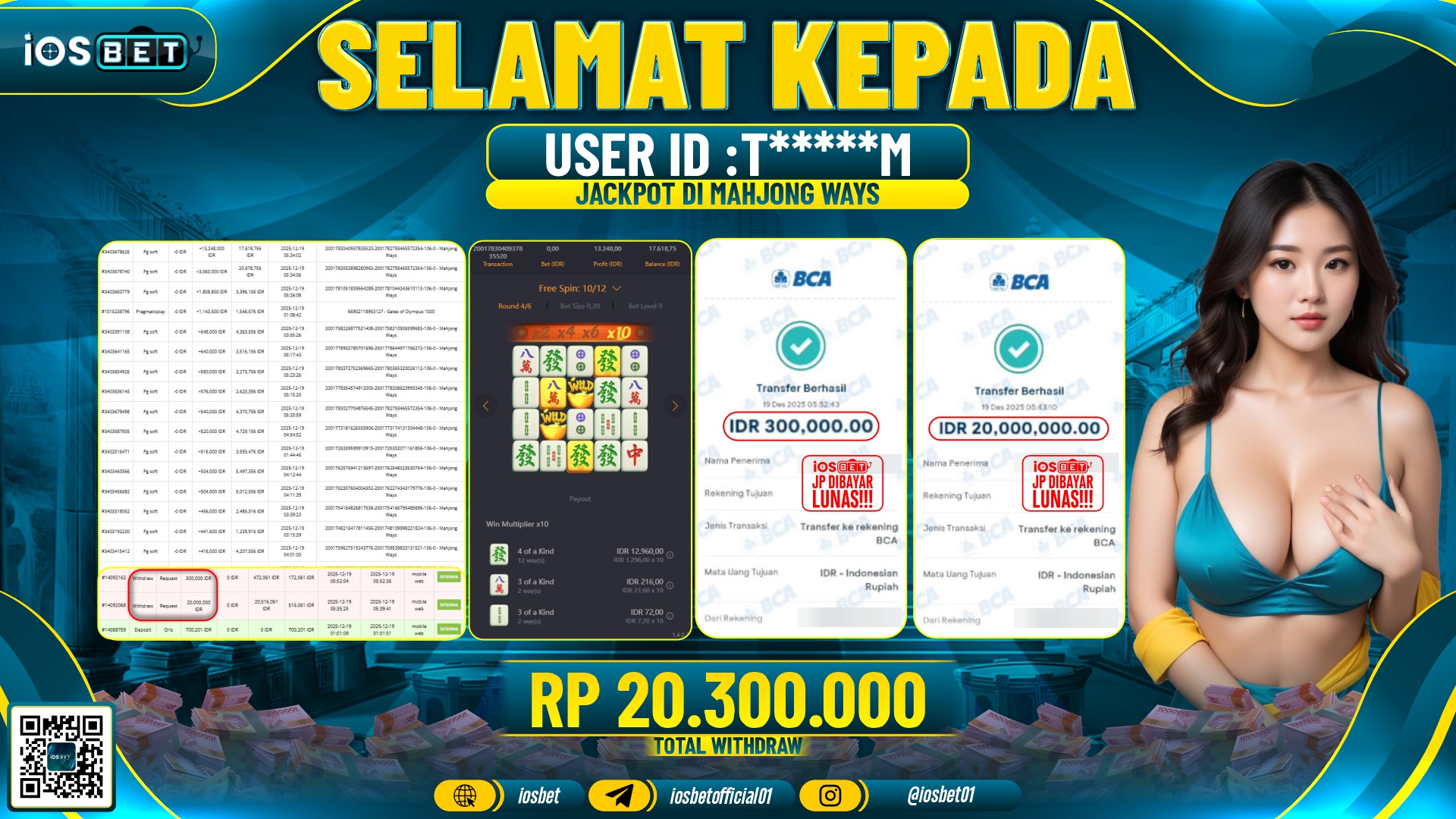 Bukti Pembayaran LUNAS SLOT GAME GACOR Rp.20.300.000,-