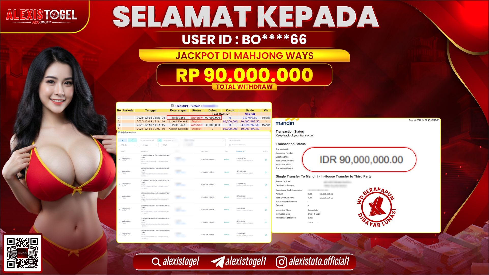 ALEXISTOGEL di SLOT MAHJONG WAYS RP.90.000.000,- LUNAS 