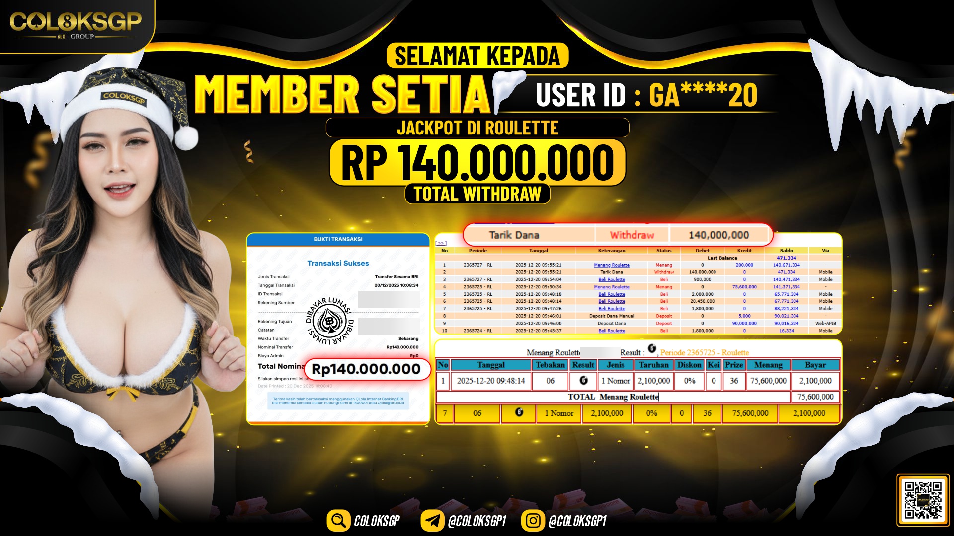 COLOKSGP JACKPOT LIVE GAMES ROULETTE