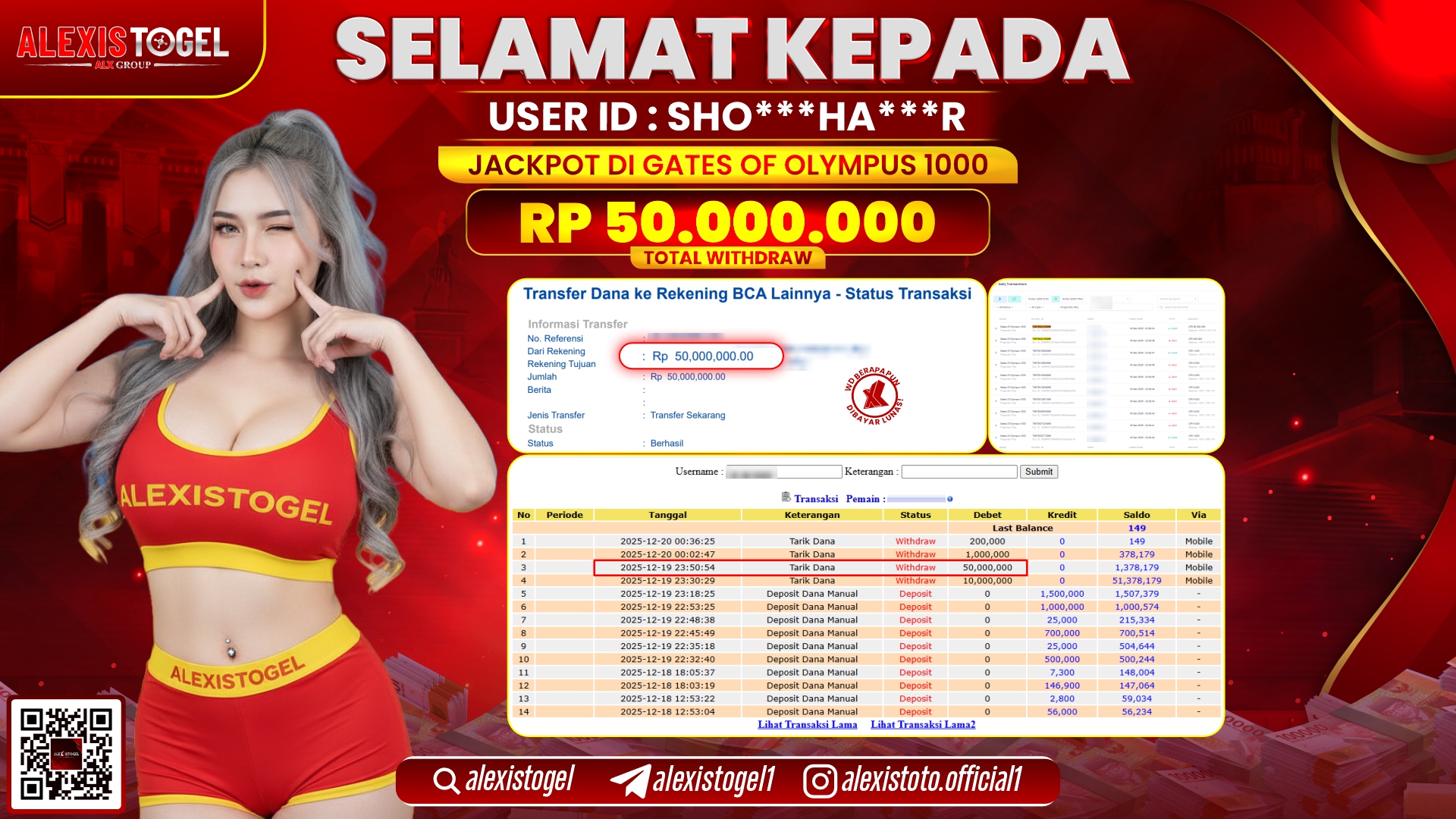 ALEXISTOGEL di SLOT GATES OF OLYMPUS 1000 RP.50.000.000,- LUNAS 