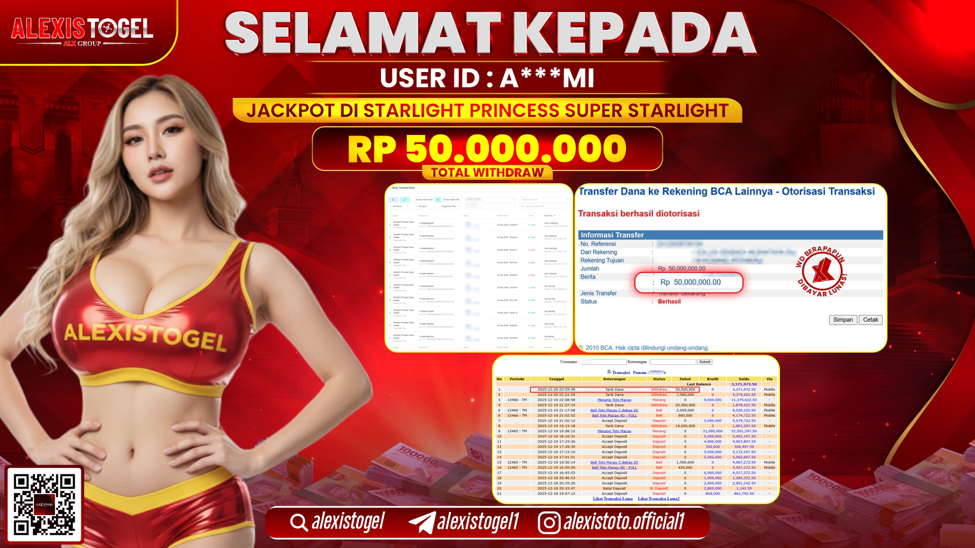 ALEXISTOGEL di SLOT STARLIGHT PRINCESS SUPER SCATTER RP.50.000.000,- LUNAS 