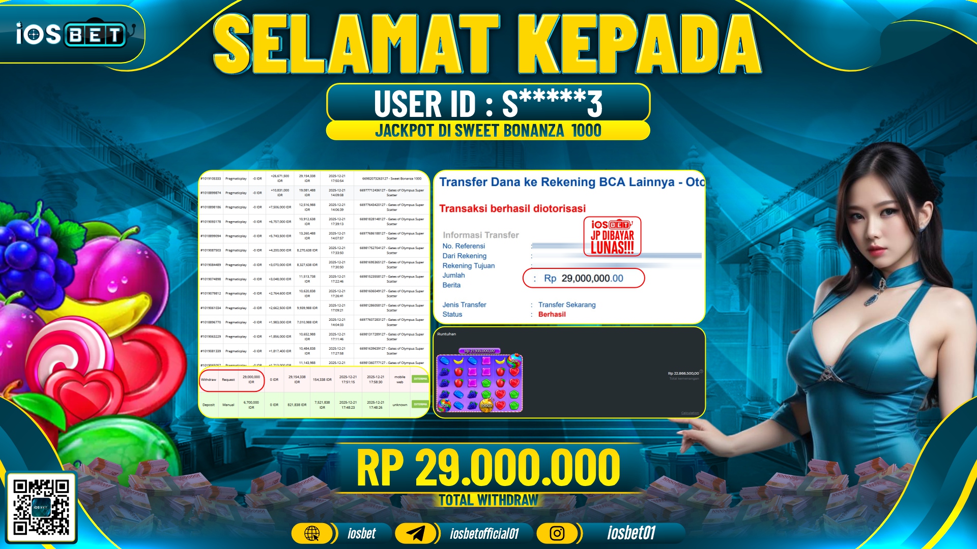 Bukti Pembayaran LUNAS SLOT GAME GACOR Rp.29.000.000,-