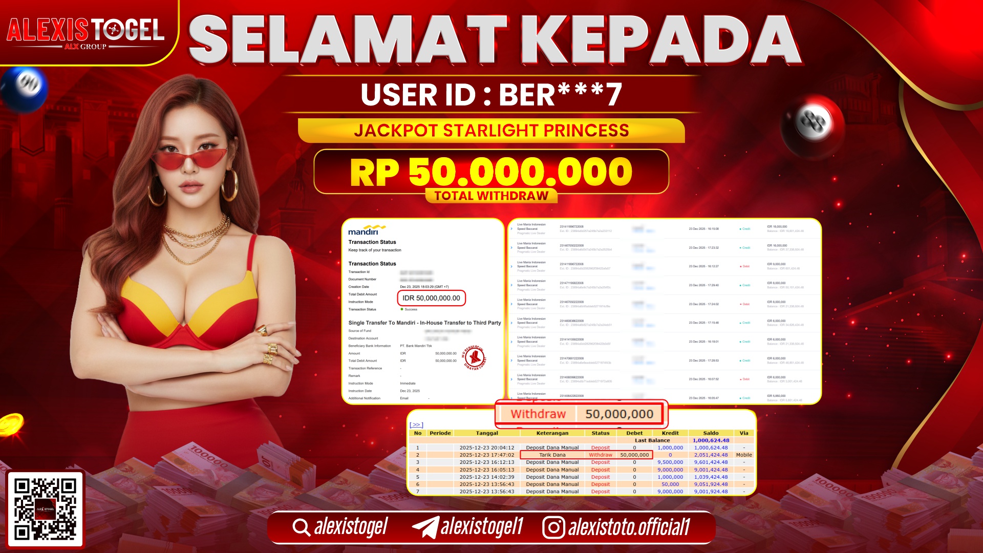 ALEXISTOGEL di SLOT STARLIGHT PRINCESS RP.50.000.000,- LUNAS 