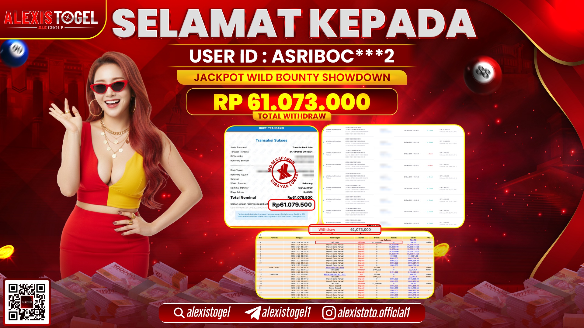 ALEXISTOGEL di SLOT WILD BOUNTY SHOWDOWN RP.61.073.000,- LUNAS  