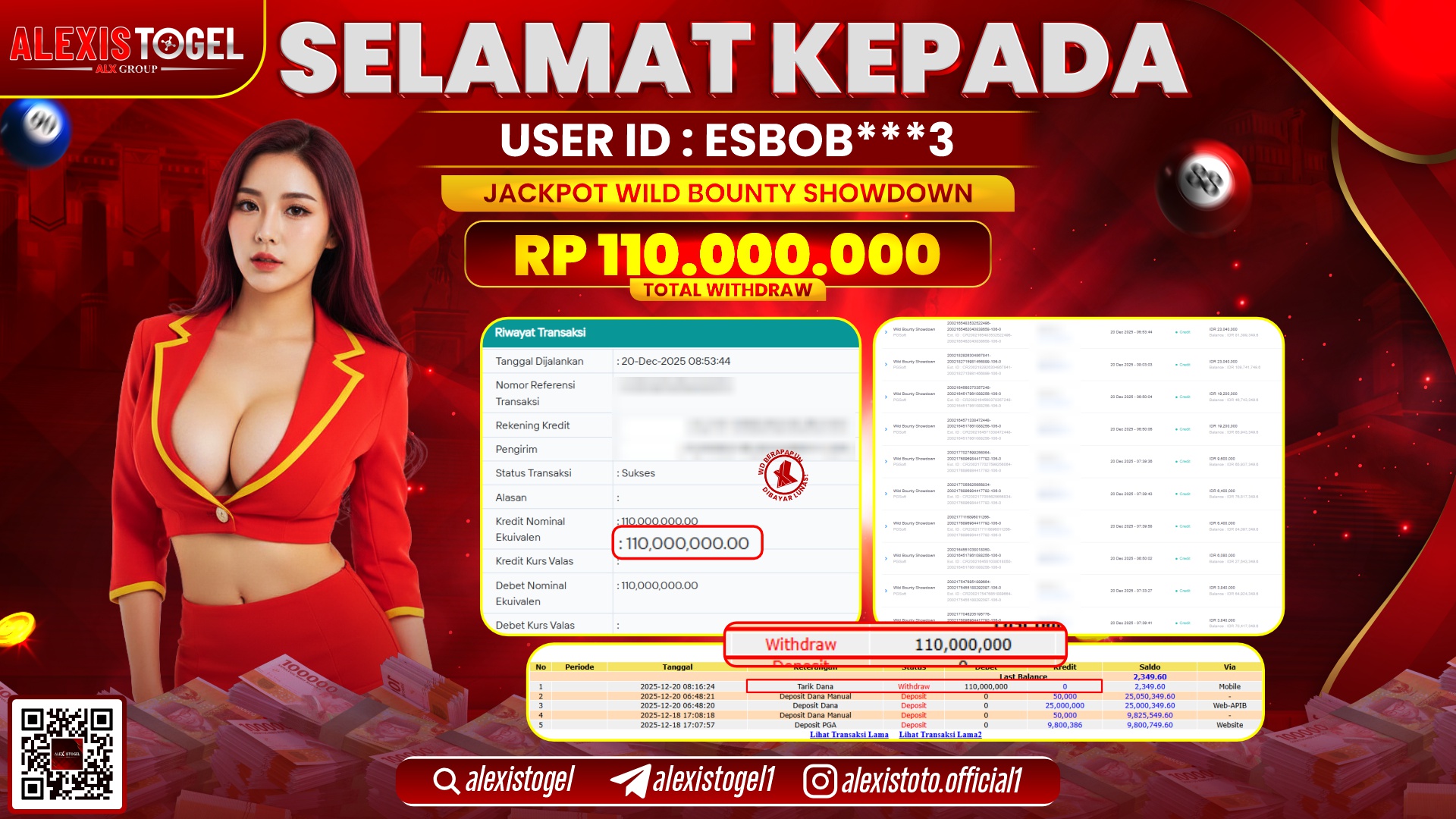 ALEXISTOGEL di SLOT WILD BOUNTY SHOWDOWN RP.110.000.000,- LUNAS   