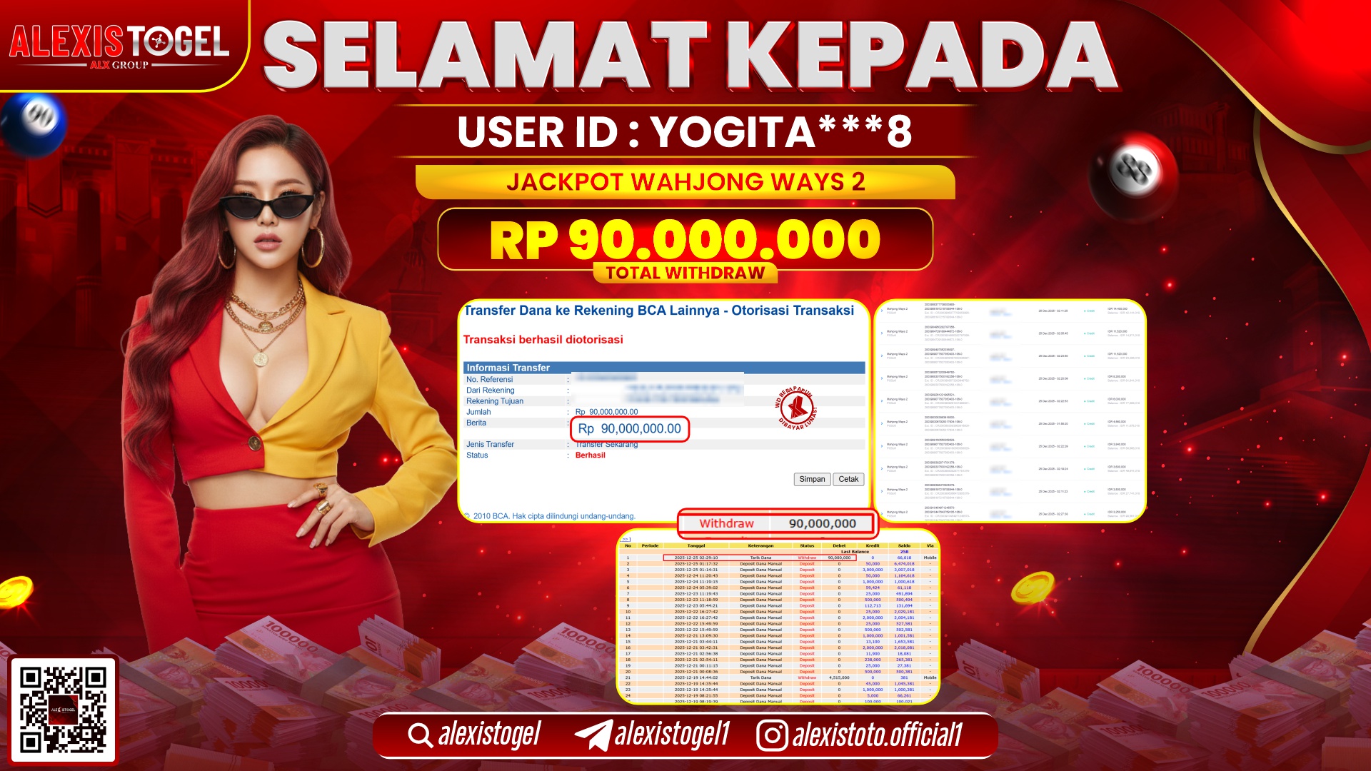 ALEXISTOGEL di SLOT MAHJONG WAYS 2 RP.90.000.000,- LUNAS