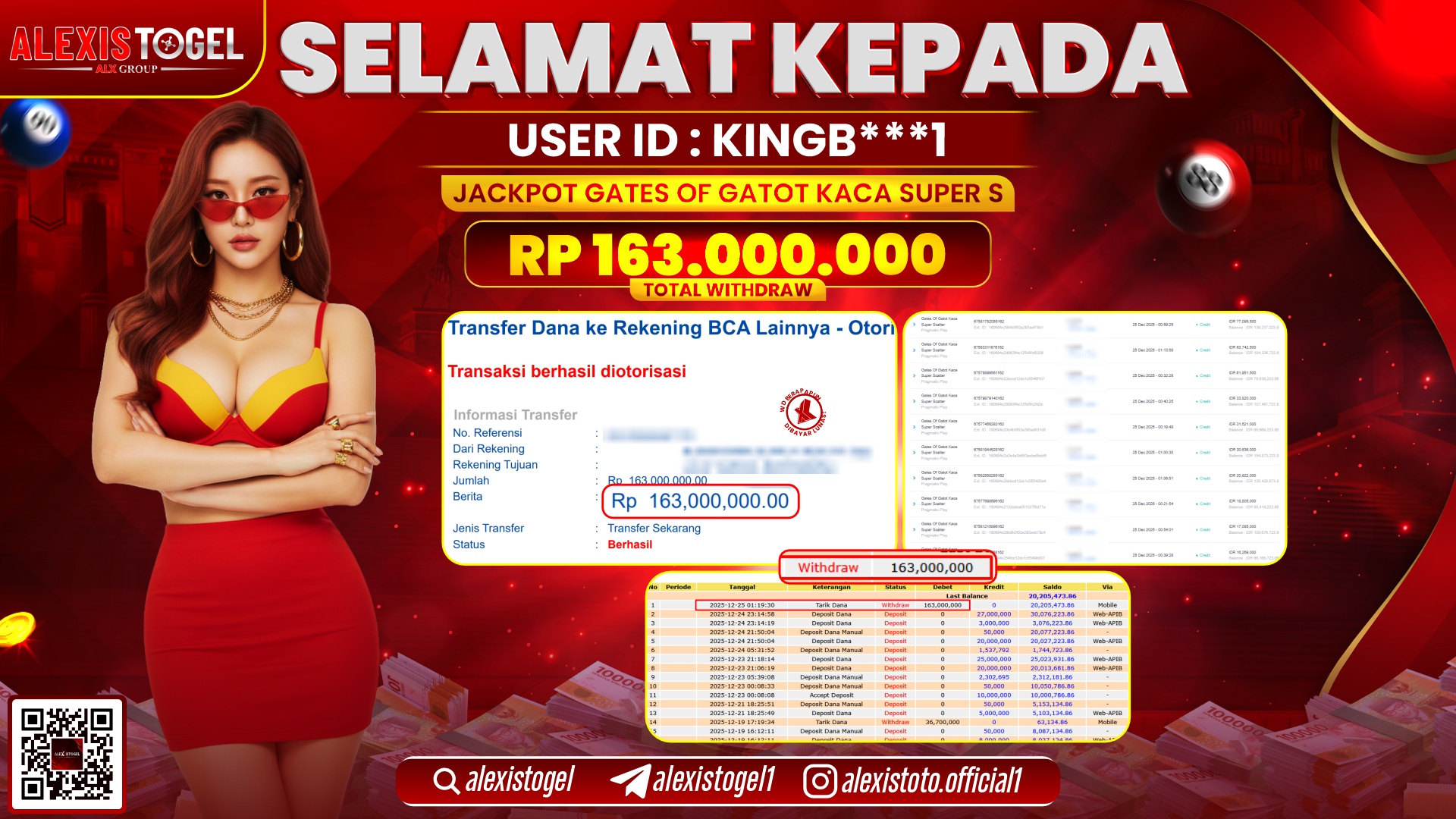 ALEXISTOGEL di SLOT GATES OF GATOT KACA SUPER S RP.163.000.000,- LUNAS