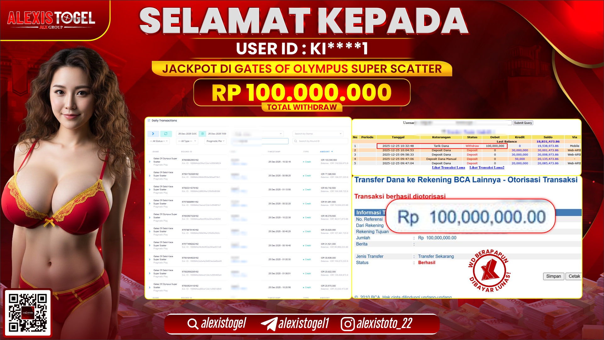 ALEXISTOGEL di SLOT GATES OF OLYMPUS SUPER SCATTER RP.100.000.000,- LUNAS