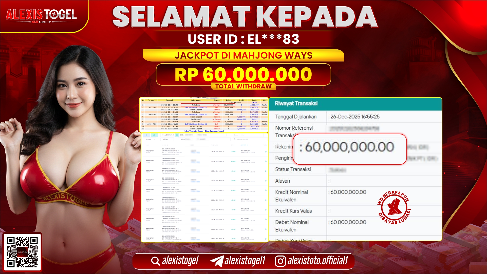 ALEXISTOGEL di SLOT MAHJONG WAYS RP.60.000.000,- LUNAS