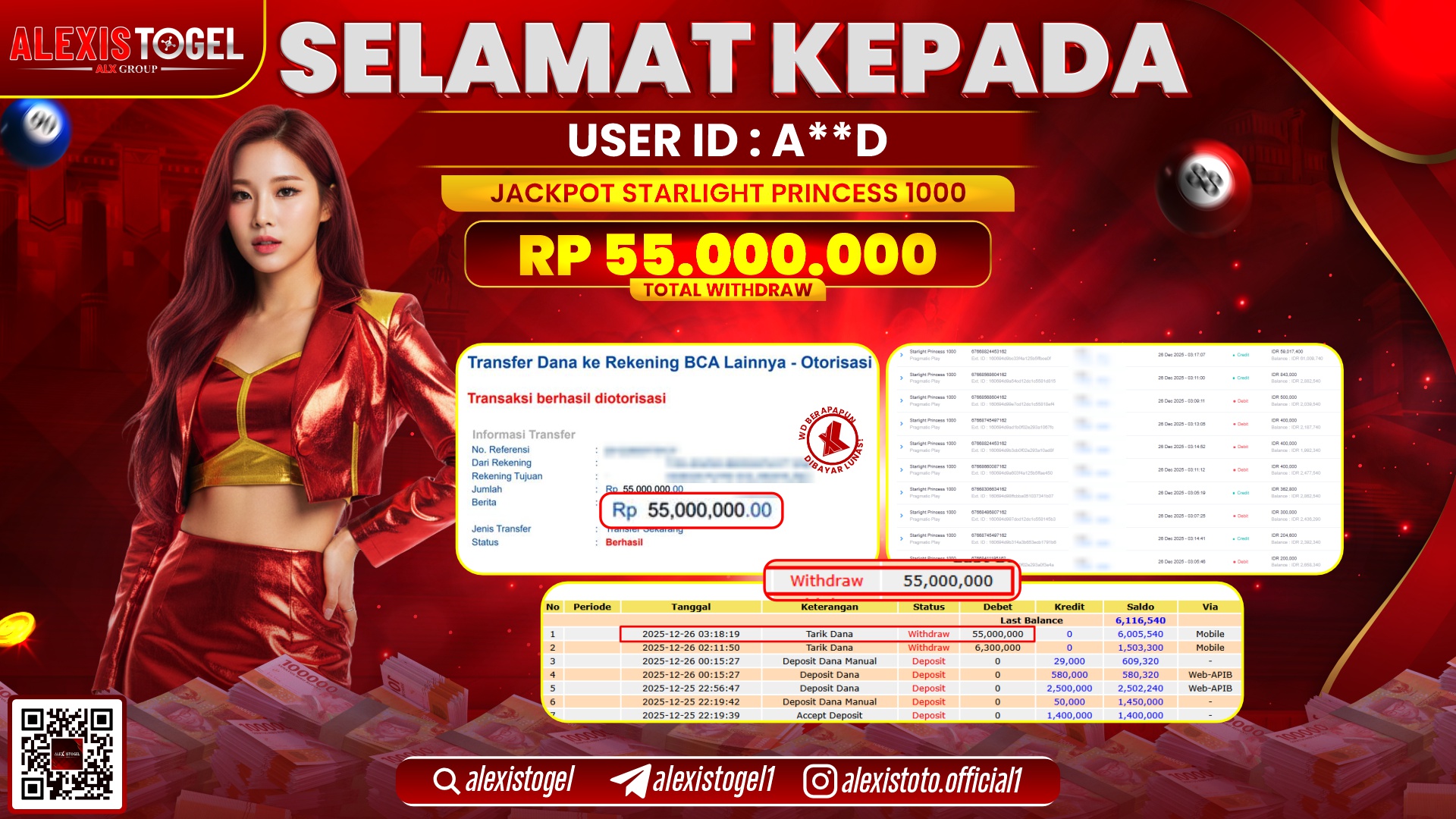 ALEXISTOGEL di SLOT STARLIGHT PRINCESS 1000 RP.55.000.000,- LUNAS