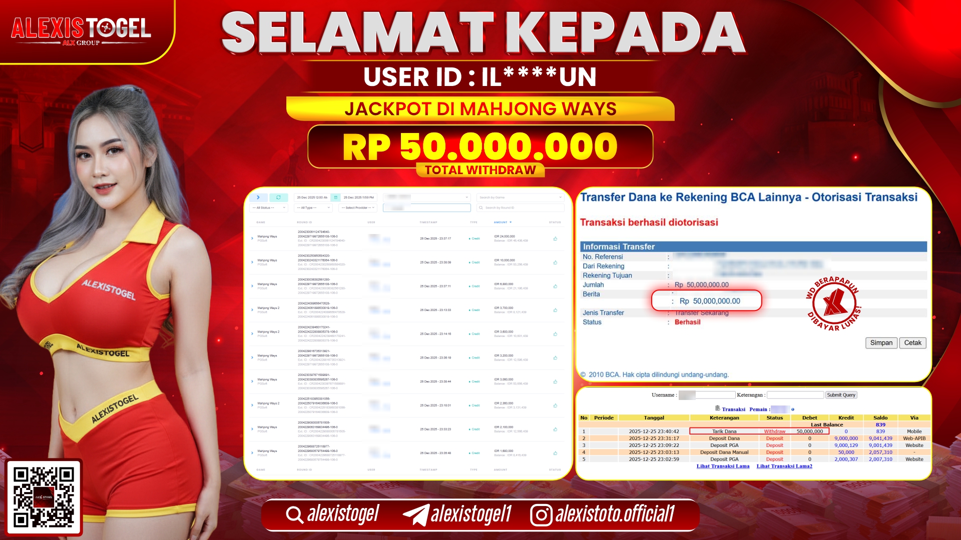 ALEXISTOGEL di SLOT MAHJONG WAYS RP.50.000.000,- LUNAS