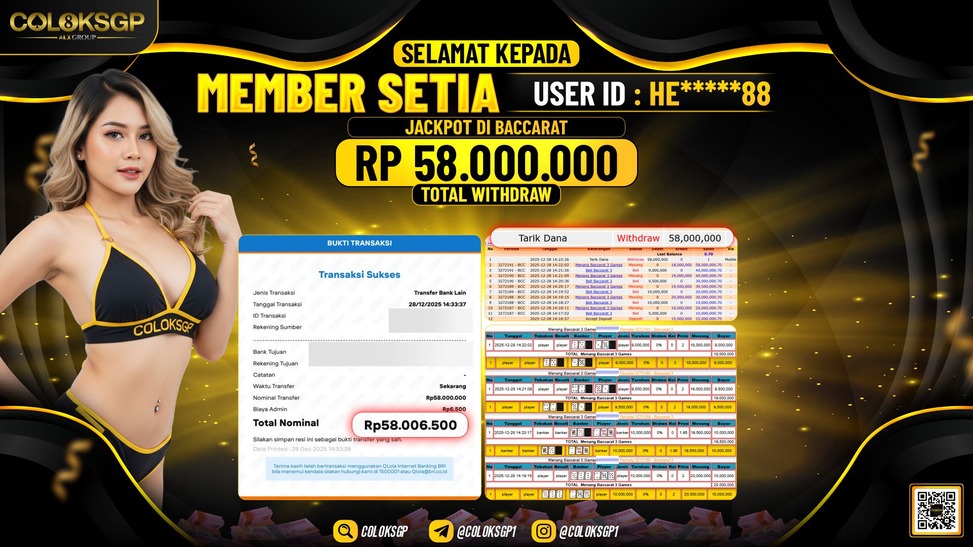 COLOKSGP JACKPOT LIVE GAMES BACCARAT