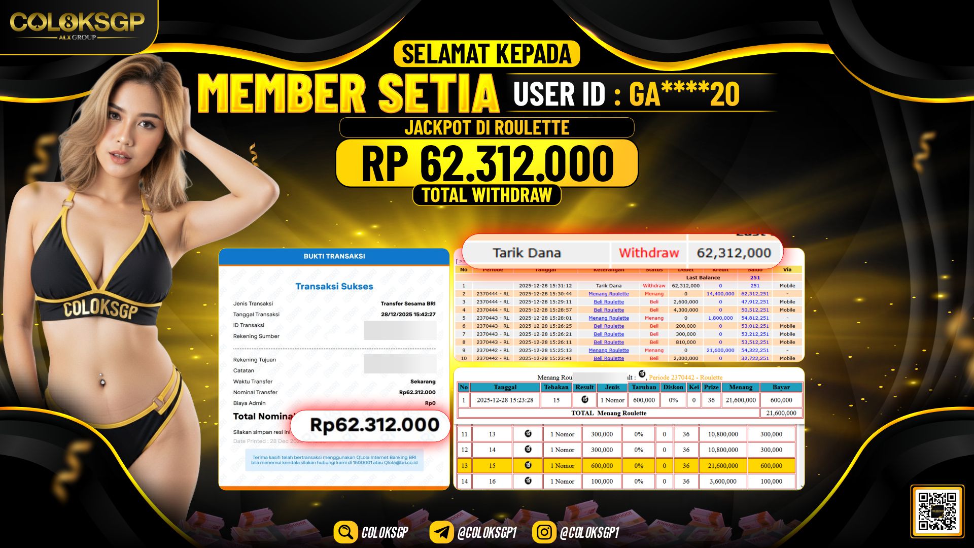 COLOKSGP JACKPOT LIVE GAMES ROULETTE