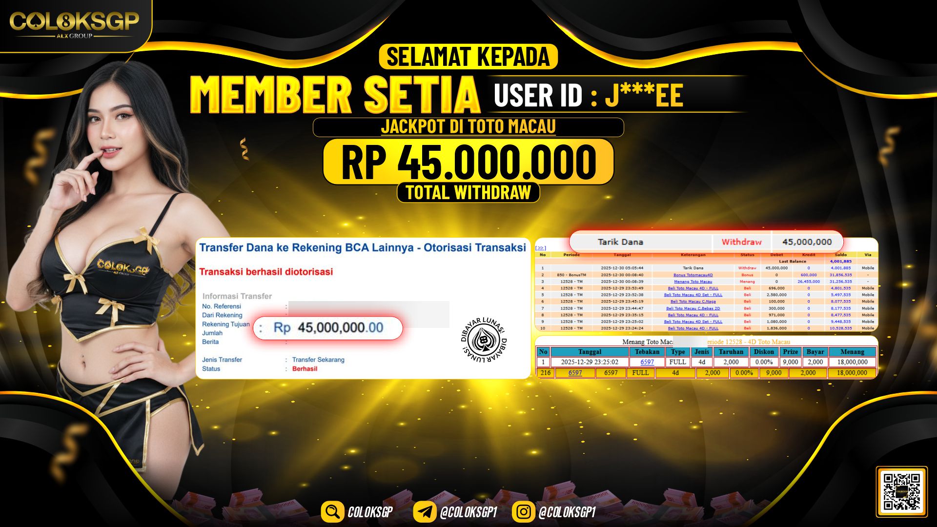 COLOKSGP JACKPOT TOTO MACAU 4D