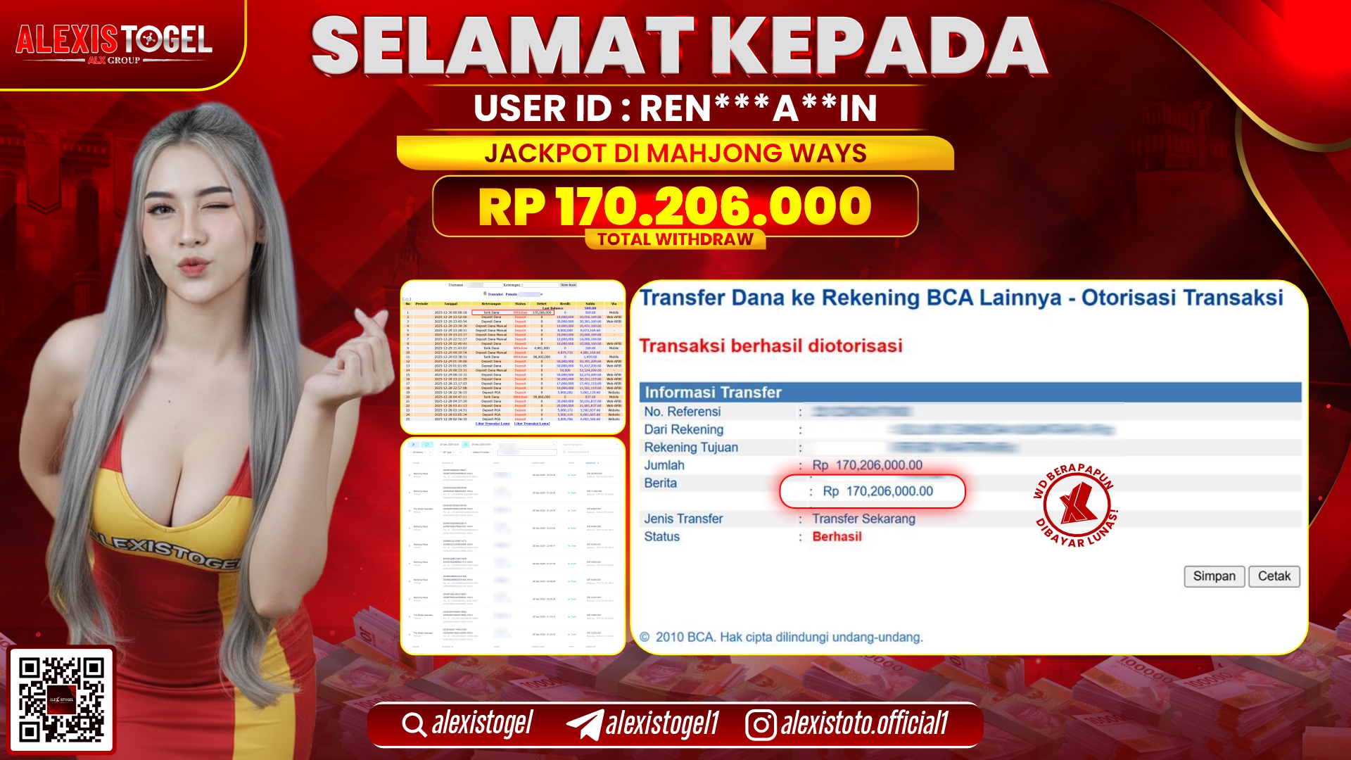 ALEXISTOGEL di SLOT MAHJONG WAYS RP.170.206.000,- LUNAS