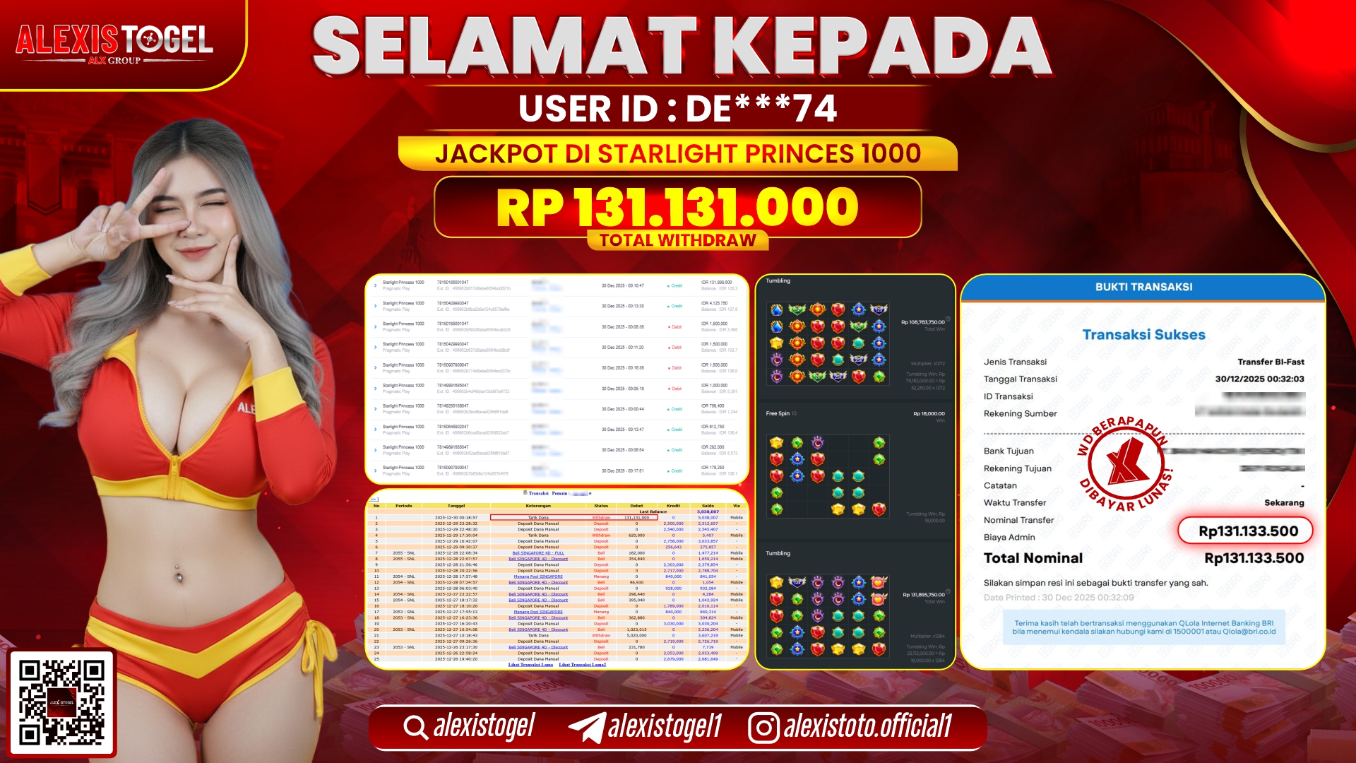 ALEXISTOGEL di SLOT STARLIGHT PRINCESS 1000 RP.131.131.000,- LUNAS