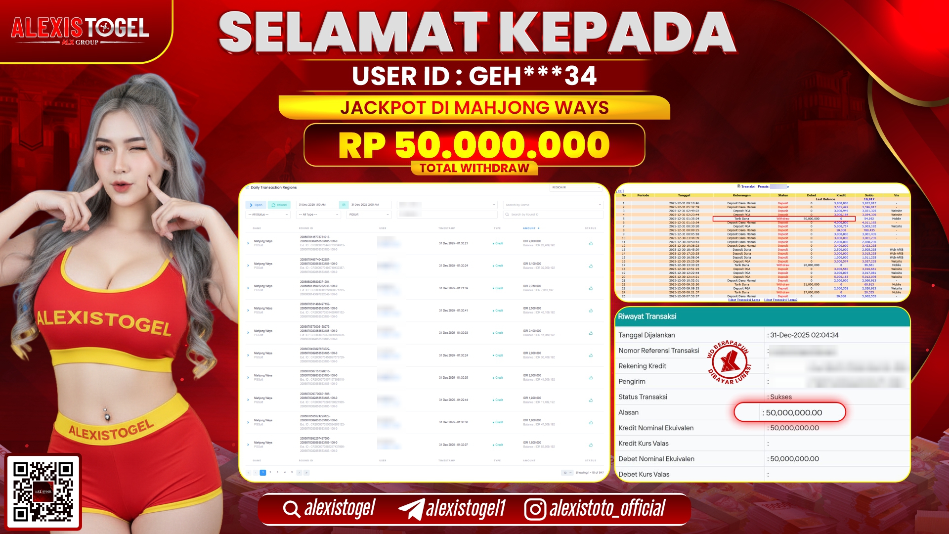 ALEXISTOGEL di SLOT MAHJONG WAYS RP.50.000.000,- LUNAS