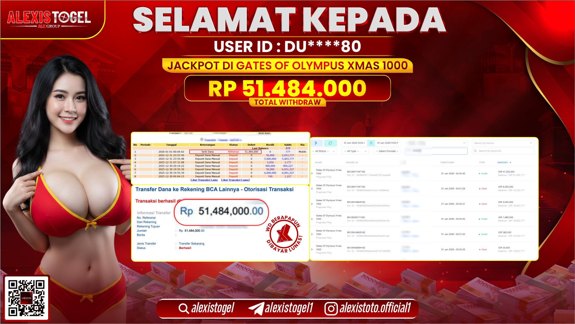 ALEXISTOGEL di SLOT GATES OF OLYMPUS XMAS 1000 RP.51.484.000,- LUNAS