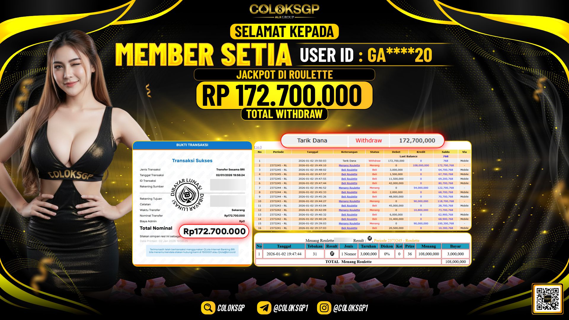 COLOKSGP JACKPOT LIVE GAMES ROULETTE