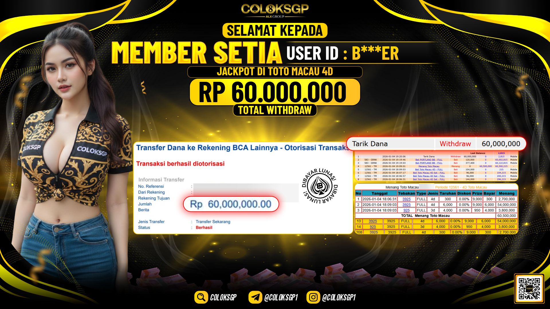 COLOKSGP JACKPOT TOTO MACAU 4D