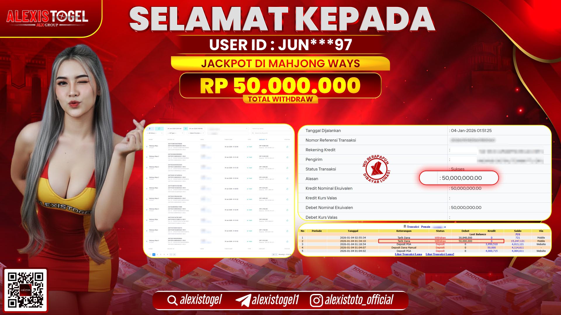 ALEXISTOGEL di SLOT MAHJONG WAYS RP.50.000.000,- LUNAS