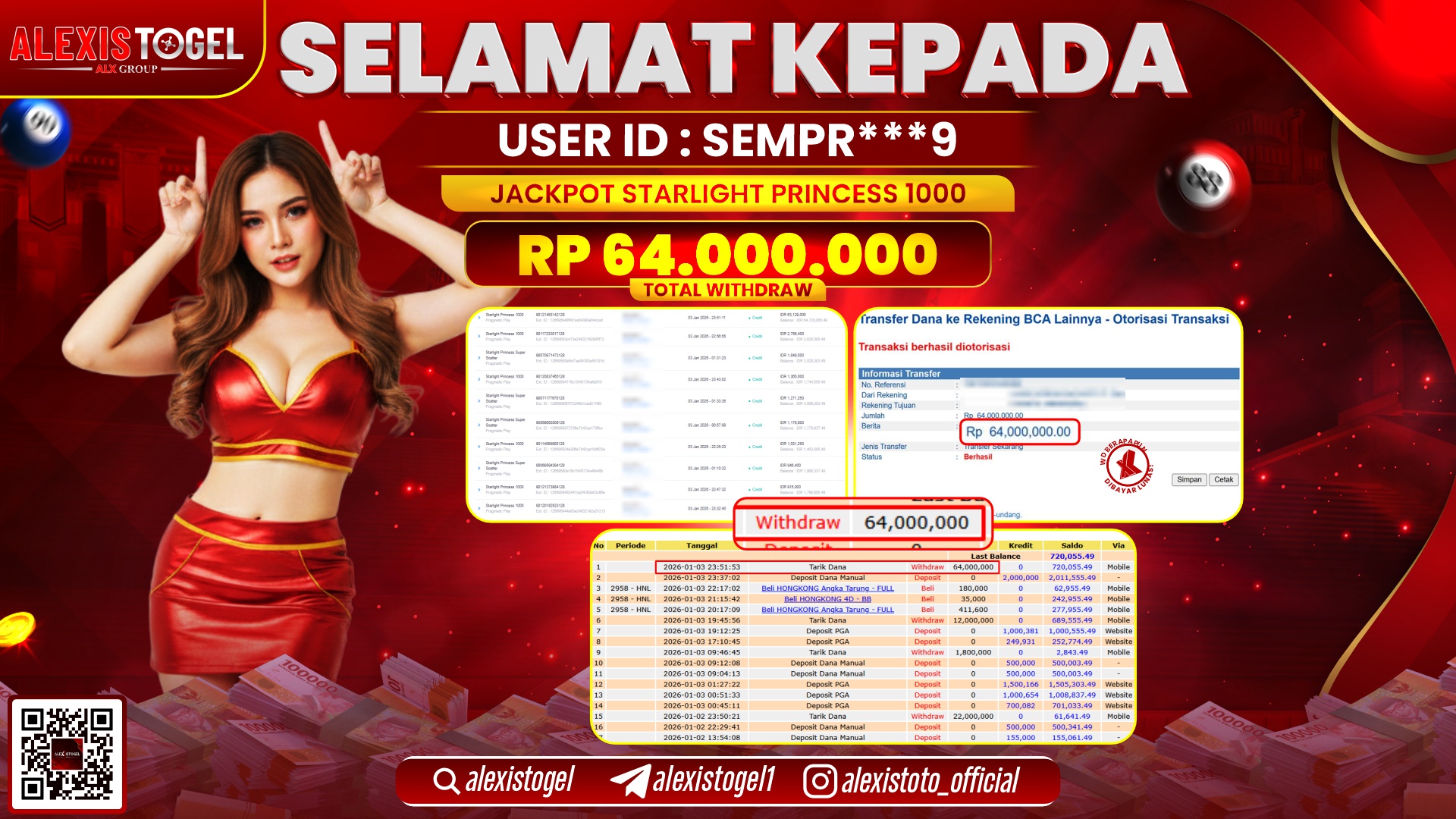 ALEXISTOGEL di SLOT STARLIGHT PRINCESS 1000 RP.64.000.000,- LUNAS